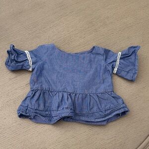 Janie and Jack Denim Blue Ruffle Blouse